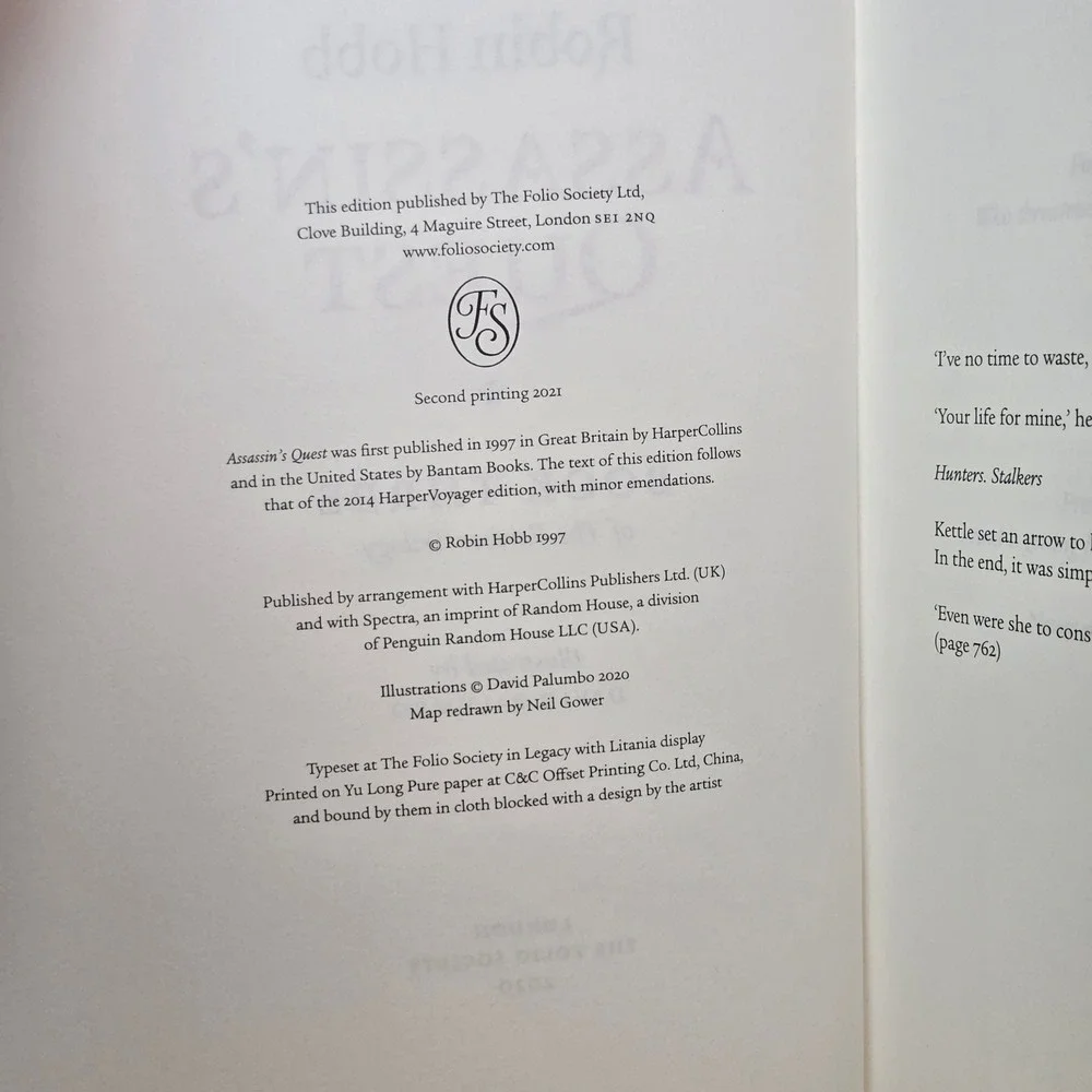 Robin Hobb Farseer Trilogy Folio Society 2nd Print Assassin's Apprentice Signed